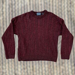 Florence Tricot Wool Italian Knit Blend Normcore Vintage Sweater in Red sz XL